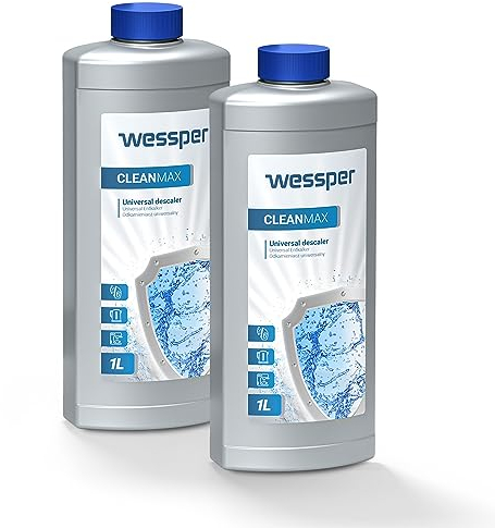 Wessper 2 Stück Entkalker für Kaffeevollautomat 1000 ml, Espressomaschinen, Kaffeemaschine | Kompatibel mit Delonghi, Senseo, Saeco, Nespresso, Jura, Siemens, Miele