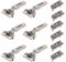 6 x siwitec Blum CLIP top BLUMOTION 110° Scharnier INSERTA mit Feder, Softclose, vernickelt, Eckanschlag, inkl. geraden Exzenter-Montageplatten