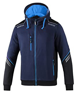 sparco Kapuzenpullover Marke Modell Sweatshirt mit Reißverschluss und Kapuze TW Größe XXL Marineblau/BL