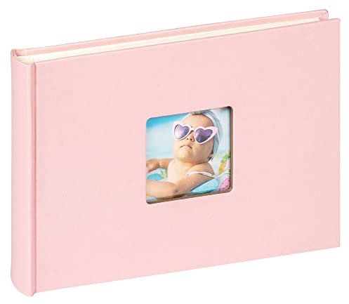 walther design Fotoalbum rosa 22 x 16 cm mit Cover-Ausstanzung, Fun FA-207-BR