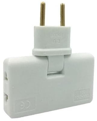 1x Thief Flach- und Drehstecker. Dreifachleiste für 3 Steckdosen. Amerikanischer und europäischer Adapter. Leicht und kompakt. Ideal für versteckte oder schwer zugängliche Steckdosen