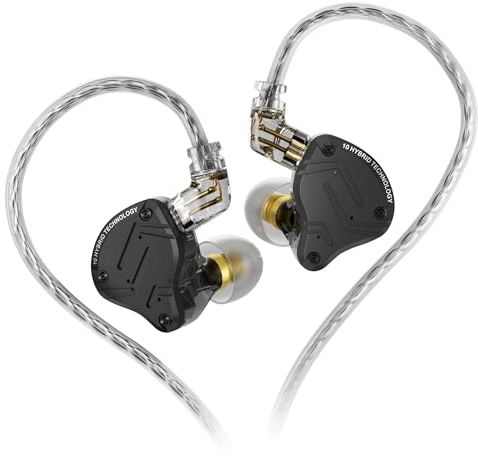 KZ ZS10 PRO X - Auricolari con monitor in-ear, driver ibrido 1DD 4BA, cuffie HiFi IEM con piastra frontale in lega, cavo staccabile da 0,75 mm 2 PIN per musicisti audiofili