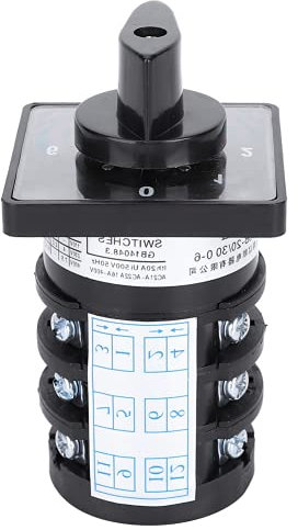 Interruptor de AC500V 20A Interruptor Giratorio de 6 Posiciones, Interruptor Giratorio de 5 Posiciones Interruptor Selector 7 Posiciones 12 Terminales Interruptor de