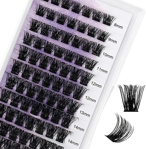 Faux Cils Individuel D Curl 0.07mm Mix 8-16mm Cluster Volume Cils Individuels Naturels Cluster Faux Cils Bricolage à la Maison Extensions de Cils Cluster Lashes(XHFD-C3-0.07-D-816)