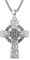 MEDWISE Keltisches Halskette 925 Sterling Silber Wikinger Kreuz Kette Vegvisir Kreuz Anhänger Keltisches Anhänger Amulett Schmuck für Herren Männer Jungen Sohn Männer Damen 20+2'' Edelstahlkette