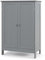 RELAX4LIFE Bathroom Floor Cabinet, Freestanding Storage Cupboard with 3-Position Adjustable Shelf, Wooden Display Sideboard Organizer Unit for Living Room Bathroom Entryway (60 x 35 x 87cm, Grey)