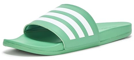 adidas Unisex Adult Adilette Comfort Slide Sandal, Preloved Green/White/Preloved Green, 19 Women/18 Men