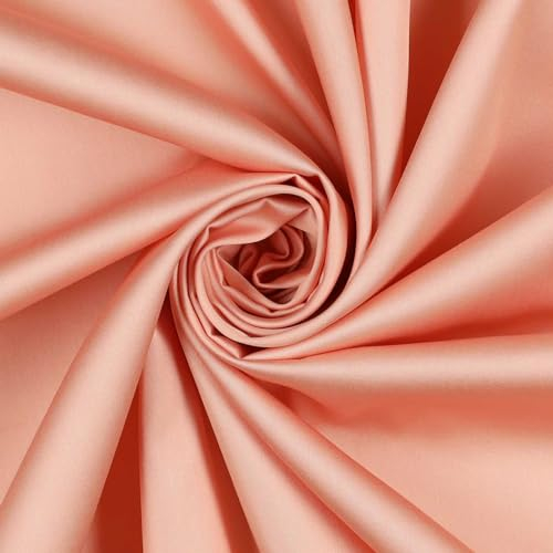 0,5m Baumwoll-Satin Baumwollstoff Satinstoff Meterware unifarben Oeko-Tex zertifiziert, Farbe:apricot