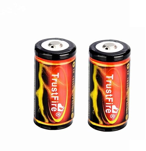 TrustFire Batería de Ion de Litio 18350, 3,7 V, 1200 mAh, Circuito de protección PCB (2 Botones Superiores)