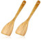 Cucharas y Espátulas de Cocina de Madera Premium - Mango Largo 33 cm - Ideal para Sartén/Wok Con Revestimiento Antiadherente