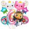 KPPZWNXX 10 Stück Gabys Dolhouse Luftballons Geburtstag Set 6 Jahre Mädchen, Gaby Geburtstagsdeko Folienballon, Kindergeburtstag, Geburtstag Party Deko Ballons Set für Kinder (6)