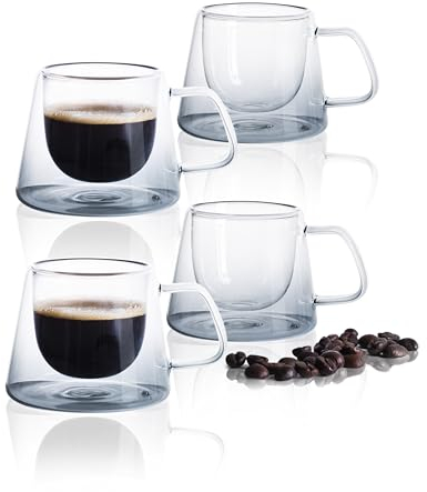 Solutioon Espressotassen,Espresso,Kaffeetassen,doppelwandige Gläser,Espressotasse,Tasse doppelwandig,Espressotassen-set 4er,Kaffeezubehör,espressotassen-set,Espressotasse,Espressotasse glas