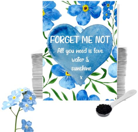 Blooming Memories 25 x Funeral Seed Packets with Forget Me Not Seeds/Funeral Favours for Guests to Grow Funeral Flowers/Perfect Funeral Decorations & Funeral Gifts