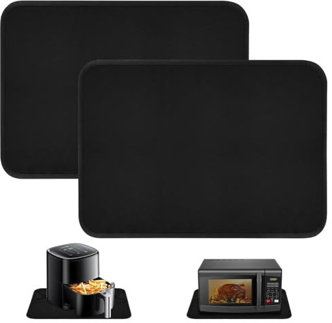2 alfombrillas de silicona para cocina, resistentes al calor (60 x 40 cm), impermeables, resistentes a las manchas, para freidora de aire, cafetera, microondas
