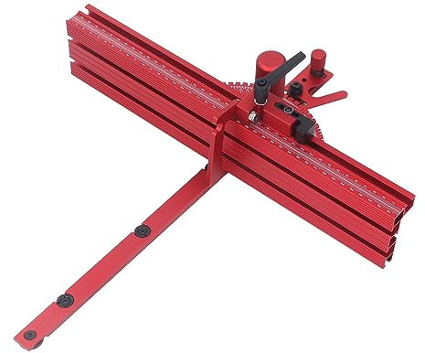 Leapiture Table Saw Miter Gauge System Fence Accurate Engraving Machine Accessories Miter Gauge Fence System with Limit Stop Adjustable Angle Blocks Durability for Table Saw