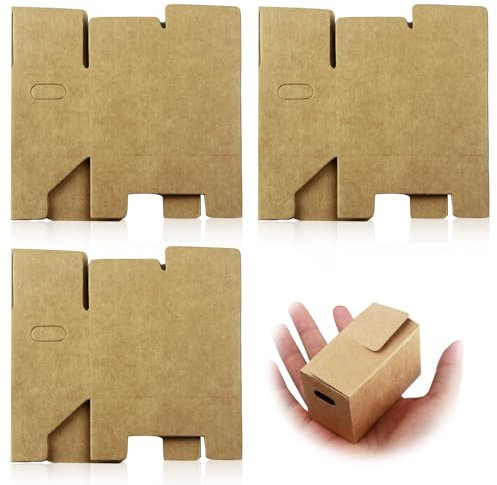 Set mit 3 Miniatur Umzugskartons für Basteln und Dekoration, 8x4,3x5cm, Ideal für Wichtelszenen und Puppenhäuser