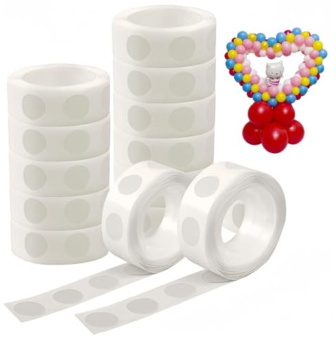 1200 Pcs Balloon Glue Dots, Removable Sticky Dots for Balloon Making, Birthday Party, Wedding, Christmas Decoration and DIY Scrapbook Craft