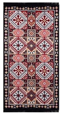 Bigghome Teppich, Kelim – 120 * 180 cm, Maschinenwaschbar, Orientalisch, Langlebig, Modernes Muster für Wohnzimmer, SA25EU, 31,5 x 59,06 Zoll, 3,21 lbs. Made in Türkiye