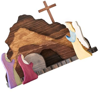 ZIDDAR Holz Krippe Szene Tabletop Dekoration Krippe Skulptur Ornamente Für Christliche Und Partysereignisse