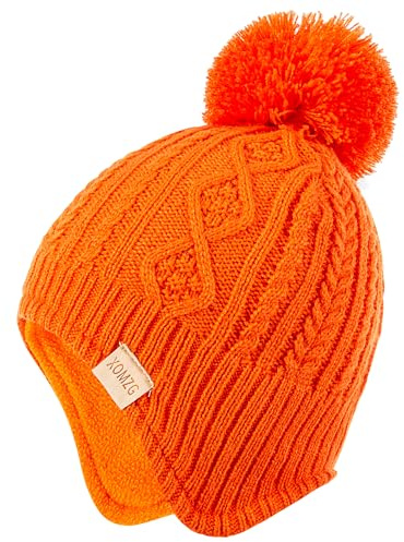 XOMZG Baby Beanie Mütze, Winter Warm Strickmütze und Schal Set mit Pom Pom für Mädchen, Kleinkind Wintermütze(0-36Monate)