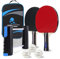 LOKI Juego de raquetas de ping pong con red y 3 estrellas – Raqueta de ping pong premium con aprobación ITTF – Red extensible – Bolsa de transporte