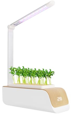 Hydroponische Pflanzer Indoor-Kräutergarten Kit Mit Wachstumslicht Und 12 Pods Für Küche Fensterbank Home 37x25x38cm 20W Weiß