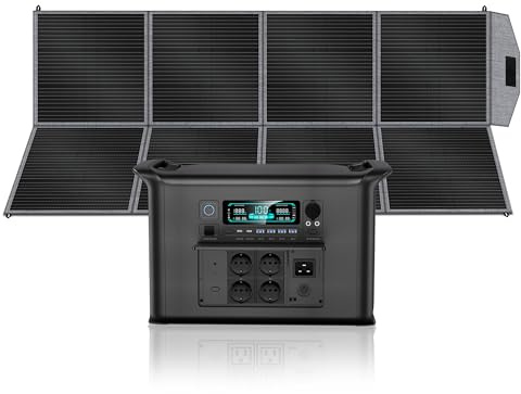 CTOLITY AP2000 Powerstation mit 400W Solarpanel, Tragbare Powerstation & Solargenerator für Outdoor, Camping, Wohnmobil & Notfälle, 2048Wh, 2000W Dauerleistung, LiFePO4 Akku, 0-80% in nur 60 Minuten