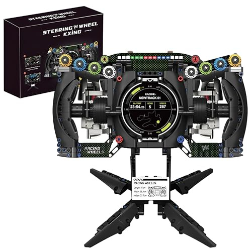 MirthMakers Rennrad-Lenkrad-Bausatz — 904PCS Mechanische Gaming SIM Rennwagen Fahrrad Ziegelsteine Kit mit beweglichen Teilen, Home Office Dekor, Sammlermodell für Rennfans