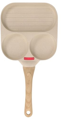 Amosfun Poêle à Œufs Antiadhésive Multifonction pour Cuisson Œufs, Crêpes et Hamburgers, Petit Format en Aluminium Léger, Adaptée Cuisson Gaz et Camping, Ustensile la Cuisine Pratique