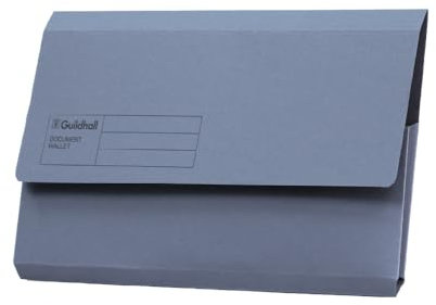 Exacompta Guildhall Document Wallets, 285gsm, Foolscap - Blue, Pack of 50