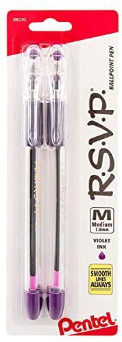 Pentel R.S.V.P. Ballpoint Pen, Medium Line, Violet Ink, (BK91BP2V) by Pentel