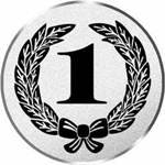 S.B.J - Sportland Pokal/Medaille Emblem, Motiv Zahl 1, Durchmesser 50 mm, Silber