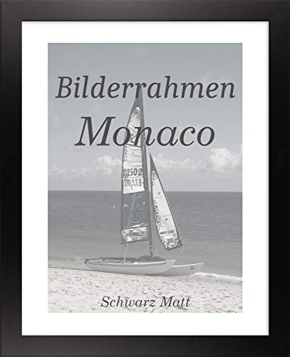 Homedeco-24 Fotorahmen Monaco 43x61 cm Bilderrahmen Schwarz Matt Posterrahmen