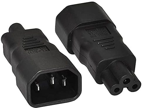 IEC 320 Adapter, 3-polig, Buchse, C14 auf Cloverleaf Stecker Micky C5, gerade, Verlängerung, Strom-Adapter