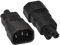 IEC 320 Adapter, 3-polig, Buchse, C14 auf Cloverleaf Stecker Micky C5, gerade, Verlängerung, Strom-Adapter