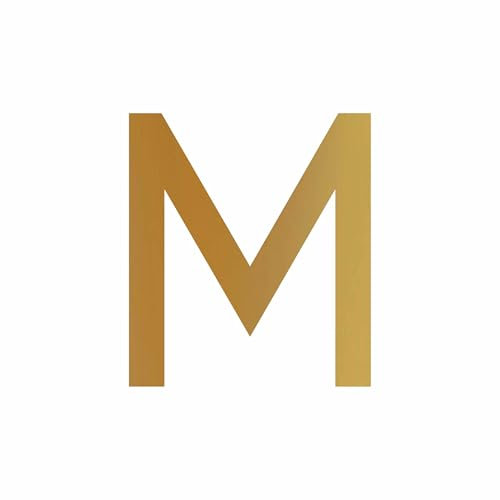 Buchstaben Aufkleber, wetterfest, einzelner Buchstabe M, gold, 10 cm (100mm) großgeschrieben