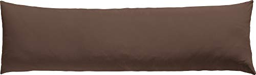 REDBEST Seitenschläferkissenbezug Single- Jersey San Francisco, Dunkelbraun Größe 40x140 - weiche Qualität, bügelfrei, praktischer Reißverschluss, 100% Baumwolle