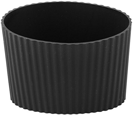 Sourcingmap Silicone Anti-Slip Glass Bottle Mug Cone Cup Sleeve Protective Lid Black