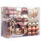 Valery Madelyn Christmas Baubles, 100pcs 3-10cm Shatterproof Pack with Tree Topper, Woodland Copper and Gold Christmas Ball Ornaments