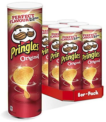 Pringles Original (6 x 165 g) – der unwiderstehliche Snack-Klassiker in der praktischen Dose – knackige Chips mit Salz – Pop. Play. Eat.