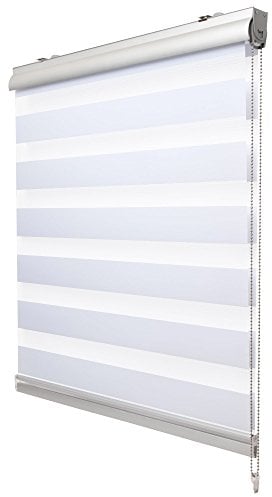 Sol Royal Kassetten Doppelrollo ohne Bohren SolDecor DK9 Duo Rollo Klemmfix 70 x 160 cm Premium Vario Rollo mit Klemmträger und extra breite Streifen - Weiß