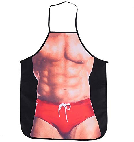 Sexy Schürze, Lustige Neuheit Schürze mit Motiv Küchenschürze Für Kochen, Grillen, Party, MuscleNerd-Schürze für Männer, (Sexy Mann)