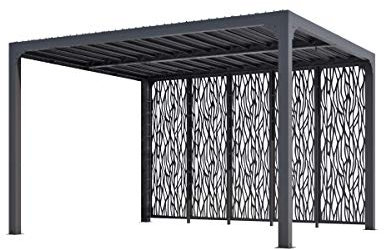 Habrita Foresta Pergola bioclimatique de 10,80 m2 équipée de 5 Panneaux moucharabieh