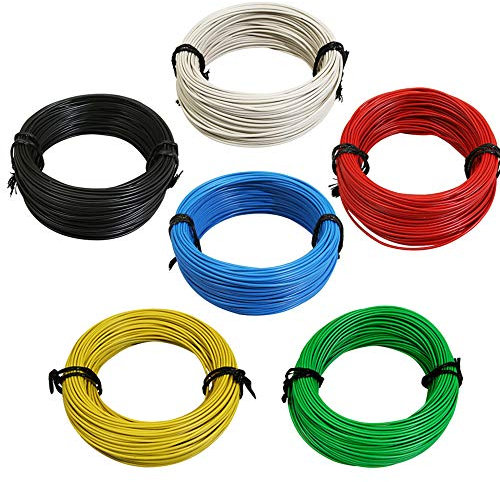 CAVO FILO ELETTRICO UNIPOLARE 0.5mm² LUNGHEZZA AL METRO MOTO CICLOMOTORE BICI (Nero)