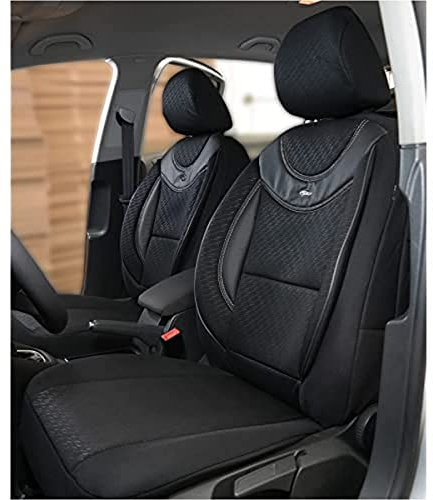 BREMER SITZBEZÜGE Maß Auto Schonbezüge kompatibel mit Citroen C4 Cactus 1 Fahrer & Beifahrer Set ab 2014-2018 / Auto Sitzbezüge Schonbezug Set Autositzbezüge 2er Pack in Schwarz (G102)