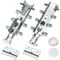 Favengo 2 Pcs Colgador Mueble Cocina Herrajes Colgar Muebles Cocina Anclajes Muebles Pared Enganche Mueble Baño Carril para Colgar Muebles para Colgar Armarios, Carga: 130KG + 2x Placa 54mm + 2x Tapa