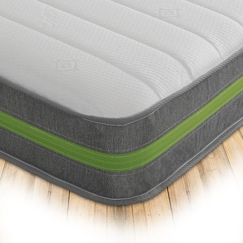 Starlight Beds Hybrid 9 inch Deep Single Eco Friendly Mattress with Airflow Fibre and Springs. Einzelmatratze aus Memory-Faser, grau/weiß, Einzelbett