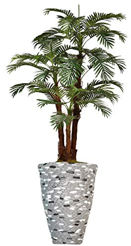 Vintage Home Décor Künstliche Palme mit Übertopf aus Fibersone, Smaragd, 200,7 cm, mehrfarbig