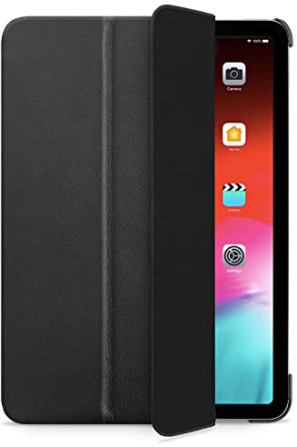 WIIUKA Hülle für iPad Pro 12.9 (2024-2020), Deutsches Leder, Lederhülle extra Dünn, Premium Smart-Cover Case, Schwarz