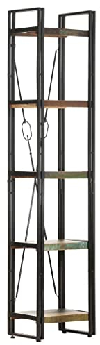 vidaXL Bücherregal 5 Fächer Industriestil Standregal Büroregal Wandregal Lagerregal Regal Haushaltsregal 40x30x180cm Altholz Massiv